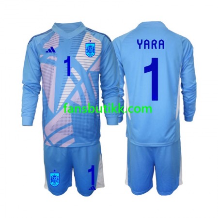Fotballdrakt Spania David Raya 1 Keeper Barn Hjemmetrøye Euro 2024 Langermet